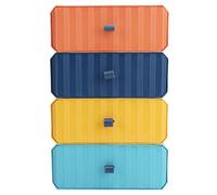 ANKROYU Caja de Almacenamiento de cajón de plástico 4pcs Organizador de Escritorio apilable con ritmos sin Deslizamiento para la Oficina en el hogar Cosméticos Suministros de Oficina