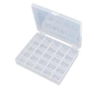 ANKROYU Caja organizadora de almacenamiento de bobinas, plástico transparente, 25 ranuras, estuche portátil para carretes de hilo de coser para artesanos y entusiastas de la costur