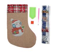 ANKROYU Calcetines navideños Kit de manualidades con pintura de diamantes de imitación con lindo patrón de muñeco de nieve Herramientas completas para decoración navideña Árbol de