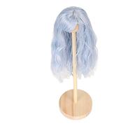 ANKROYU Cambriento de muñeca Cabello de cabello de seda de alta temperatura alta cabello rizado largo por 1/6 15.5 17 cm Dolly para el peinado de personalización fácil de mantener (Azul cielo)