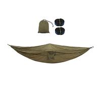 ANKROYU Campo de Campamento al Aire Libre Doble Hamaca cómodo Cama Colgante Duradera para mochileros para Acampar de 2 Personas Hecha de 210t Nylon tamaño de 300x200cm (Oliva)