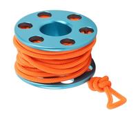 ANKROYU Carrete de Dedo de Buceo, Mini Carrete de aleación de Aluminio con línea de Nylon Oscuro, Carrete de Colgante de Buceo de Cuevas para la Pesca de Buceo técnico (Azul)