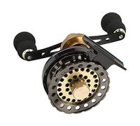 ANKROYU Carrete de Pesca de Mano Derecha 2.6: 1 Copa de Alambre de Doble Color CNC Rueda de balsa de Metal Completo para Pesca en Hielo y Pesca en balsa con construcción de aleació