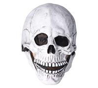 ANKROYU Casco de terror de látex para Halloween, calavera de cabeza completa realista, disfraz de Cosplay para adultos, hombres y mujeres, fiesta de Halloween y Carnaval (Gris claro)