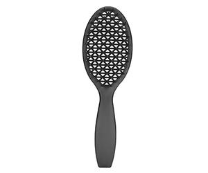 ANKROYU Cepillo de masaje para el cabello con dientes anchos, desenredante, diseño curvo hueco, suave para el cuero cabelludo, mango antideslizante, alivia la presión, ideal para e (Negro - Ovalado)