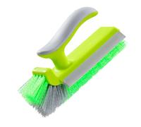 ANKROYU Cernera de la esquina Cepille V forma de cerdas espejo de agua raspada y cepillo para duchas baldosas de baño de ducha cocina plástico para el hogar 18 x 9.8 cm 90g (Gris blanco) (Verde de