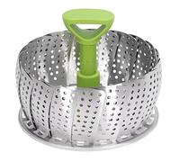 ANKROYU Cesta de vapor de acero inoxidable, estante plegable para vaporizador de cocina, utensilio de cocina multiusos para verduras, mariscos, carne, pasta, albóndigas, plateado (S)