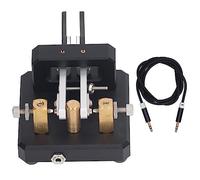 ANKROYU Clave de código Morse Profesional Tapper de telégrafo de Doble Paleta Llave automática CW Latón de Acero Inoxidable de Primera Calidad para Entrenamiento de Onda Corta de r (Negro)