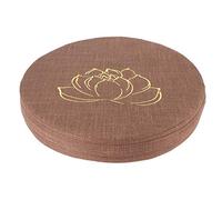 ANKROYU Cojín Redondo de Lino, Esterilla de Yoga Suave y Gruesa para meditación, Ceremonia del té Zen, cojín para Asiento en el hogar, balcón, diseño Manual Lavable, 40 x 40 x 6 cm (Diámetro 40 cm