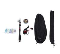 ANKROYU Combo de caña de Pescar y Carrete telescópicos Caña de Pescar de Fibra de Carbono con Carrete Giratorio GA3000 Kit de Pesca Completo Que Incluye señuelos de línea Ganchos p