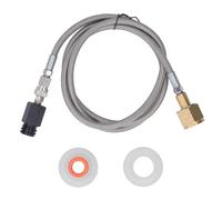 ANKROYU Conector del tanque de llenado del cilindro de CO2 de soda con manguera de 60 pulgadas CGA320 Acero inoxidable Latón Aluminio para fabricantes de refrescos comerciales domé (Manguera de acero