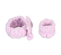 ANKROYU Conjunto de muñequera con diadema Franela suave absorbente para Spa, diadema Facial con toalla para la muñeca para mujeres y niñas, lavado, maquillaje, Yoga, deportes