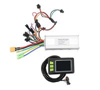 ANKROYU Conjunto de pantalla LCD de controlador de bicicleta eléctrica, kit de motor sin escobillas con diagnósticos, carcasa de metal ranurada para actualización de scooter de bic