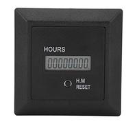 ANKROYU Contador de horas digital HM1R, monitor de uso del motor, construcción ABS, capacidad de 999999 horas con función de reinicio para embarcaciones, motocicletas, tractores, c