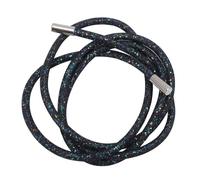 ANKROYU Cordillera de cordón redondo brillante de 138 cm Mal de metal Mesh Drawantping para sudaderas Pantalones de chándal Versátiles adolescentes Adultos Estilo moderno (Malla negra con lentejuelas