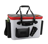 ANKROYU Cubo de Pesca Multifuncional Caja portátil para Peces Vivos Mango Plegable Gran Capacidad para Pesca Camping Senderismo Actividades al Aire Material EVA Negro
