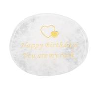 ANKROYU Cumpleaños Aniversario Piedra Palabras Doradas Escultura de Roca Inspiradora Regalo Conmovedor para la decoración de la Oficina en el hogar Mesita de Noche Estante de Escri (Blanca)