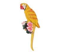 ANKROYU Decoración de Pared de Loro Realista, Escultura Hecha a Mano, Figura de pájaro Colgante 3D Vibrante para Sala de Estar, jardín, balcón, decoración del hogar, 13,4x5,1 pulga (Amarilla)