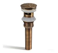 ANKROYU Desagüe de fregadero emergente de cobre, diseño antiguo de primera calidad, desagüe de fregadero de cocina y baño, sin fugas, drenaje rápido, estable y duradero para bases (Con agujero)
