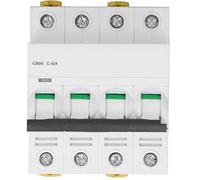 ANKROYU Disyuntor en miniatura 4P Montaje en carril DIN 400V 6000A Capacidad de ruptura MCB de bajo voltaje para distribución de energía en la oficina en el hogar Carcasa retardant (C40A(40A))