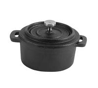 ANKROYU Dutch Oven Cast Iron Pot with Lid Traditional Style Thickened Ergonomic Handle Insulation Cooking Pot for Slow Cooking Roasts Soups Stews Gas Electric Oven Barbecue (Diámetro 10 cm)