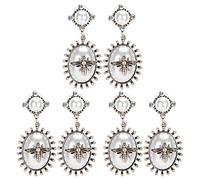 ANKROYU Earrings Alloy Metal Retro Pearl Bee Jewelry Women Girls Fashion Accessories for Party Wedding Date Night Gift 3 Pairs (Blanco)
