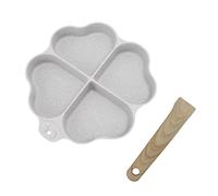 ANKROYU Egg Frying Pan Nonstick Heart Shaped 4 Cup Uniform Heating Pancake Pan with Handle for Kitchen Aluminum Alloy Phenolic Plastic 19.5cm Length (Blanco)
