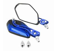 ANKROYU Espejos retrovisores para motocicleta Espejos laterales de aleación de aluminio Ajuste universal para scooters Bicicletas con tornillos de 8 mm y 10 mm Carcasa de plástico (Azul)