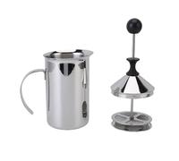 ANKROYU Espumador de leche manual profesional, bomba manual de acero inoxidable de 600 ml, fabricante de espuma para crema de leche con mango ergonómico para capuchino latte, baris