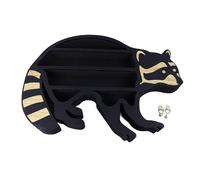 ANKROYU Estante de exhibición de Cristal de Madera, diseño de Mapache, Soporte de Piedra de 3 Niveles para decoración del hogar, Mesa de Oficina, 13,8 Pulgadas de Largo y 9,1 pulga