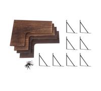 ANKROYU Estanterías de Pared estatutos flotantes Juego de Madera de Hierro L Diseño de múltiples Capas para Libros Decoración de la Sala de Almacenamiento Material de Hierro de Pino 40.6
