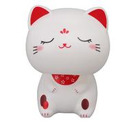 ANKROYU Estatua de Gato de la Suerte con energía Solar Que Saluda con la Cabeza, Bonita decoración para salpicadero de Coche, hogar, Oficina, Adorno de plástico, 6,8 x 6,2 x 8,7 cm (Tipo 2)