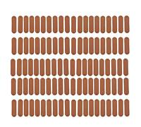 ANKROYU Etiquetas de crochet de cuero PU premium de 100 piezas Etiquetas de costura para artesanías hechas a mano Bolsas de ropa de bricolaje Hats Home Textiles 4.5x1.2cm Vistolerí (Color de