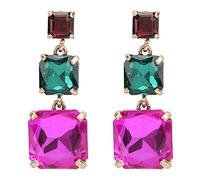 ANKROYU Exaggerated Geometric Square Earrings Trendy Oversized Alloy Statement Ear Pendants Fashion Jewelry for Women Girls Parties Dates 1 Pair (De colores)