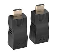 ANKROYU Extensor HDMI a RJ45 Paquete de 2 Plug and Play 1080P HDMI sobre Cat5e Cat6 Convertidor Repetidor para Cine en casa Configuración de Oficina Transmisión de 30 M Carcasa ABS