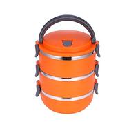 ANKROYU Fiambrera Redonda De 3 Capas De Acero Inoxidable Bento Box, Contenedores Apilables para Refrigerios, Contenedores Térmicos A Prueba De Fugas para Adultos, Adolescentes