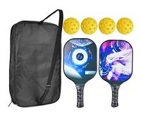 ANKROYU Fibra de Carbono Profesional Sports Outdoor Pickleball Paddle Racquet Control óptimo de la Pelota Conjilla cómoda para Todos los Niveles de Habilidad Familia al Aire Niños