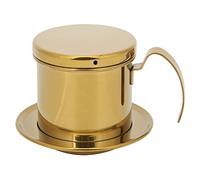 ANKROYU Filtro de café de acero inoxidable vietnamita fabricante de botas de goteo de gotas de alta densidad Pantalla de filtro fino para el restaurante de la oficina de cocina en (Plateado (Oro)