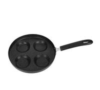 ANKROYU Freing Pan de cuatro hoyos Freing Pan Professional Pancaka de huevo de huevo Cocina para cocinar Desayuno Fasting de aluminio Pesado estufa de gas de aluminio compatible para