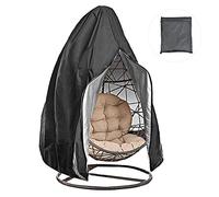 ANKROYU Funda para columpio colgante de jardín, impermeable, a prueba de polvo, protección universal con cremallera para muebles de exterior, tela Oxford 420D negra, tamaño 115 x 1