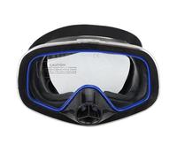 Ankroyu Gafas de Buceo con Lente de Vidrio Templado, Gafas de natación de Silicona para bucear, Evitar el Impacto de rasguño Resistente, Correa Ajustable, exploración del océano g (Azul)