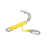 ANKROYU Gancho de Deriva para Buceo Profesional, Herramienta de Seguridad subacuática Doble de Acero Inoxidable con línea Fuerte para exploración de Cuevas y Buceo en Corriente, me (Amarilla)