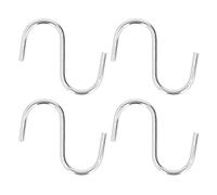 ANKROYU Ganchos en forma de S, resistentes, antideslizantes, multiusos, para colgar en cocina, baño, garaje, taller, hierro, 4 Uds.