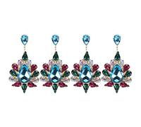 ANKROYU Geometric Drop Earrings Vintage Style Alloy Jewelry Women Fashion Accessories Holiday Party Wedding Gift 2 Pairs 75x40mm (Lake Blue (Woof: aprox. 101.6 cm / 40 pulgadas))