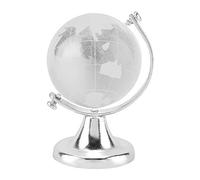 ANKROYU Globo de Cristal con Mapa del Mundo, Esfera Elegante, decoración para el hogar y la Oficina, Regalo para Amigos, Familia, Bola de Cristal Dorada y Plateada de 6,5 cm con di (Plata)