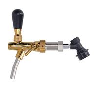 ANKROYU Grifo de cerveza profesional Grifo de cerveza de flujo ajustable de latón y acero inoxidable con conexión rápida Dispensador de barril universal para bares comerciales Elab