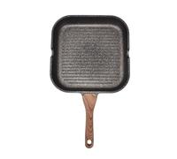 ANKROYU Grill Pan for Stove Tops Non Stick Square Frying Pan with Heat Resistant Handle Large Capacity Aluminum Griddle Pan for Bacon Steak Onion Kitchen Home Cooking (24 cm)