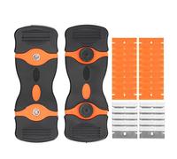 ANKROYU Herramienta profesional de doble rascador resistente con 30 cuchillas, mango ergonómico para pintura, pegamento, eliminación de masilla en pisos, azulejos de vidrio, constr