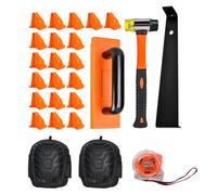 ANKROYU Herramientas para pisos laminados Mazo de doble cara Bloque de roscado Barra de tracción 20 espaciadores Cinta métrica de 5 m para kit de instalación de pisos de madera Pro