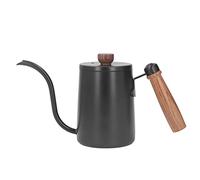 ANKROYU Hervidor de café profesional para verter 600 ml 20 oz con pico de cuello de cisne y mango de madera Control preciso del flujo de agua para baristas caseros y preparación de (negro)